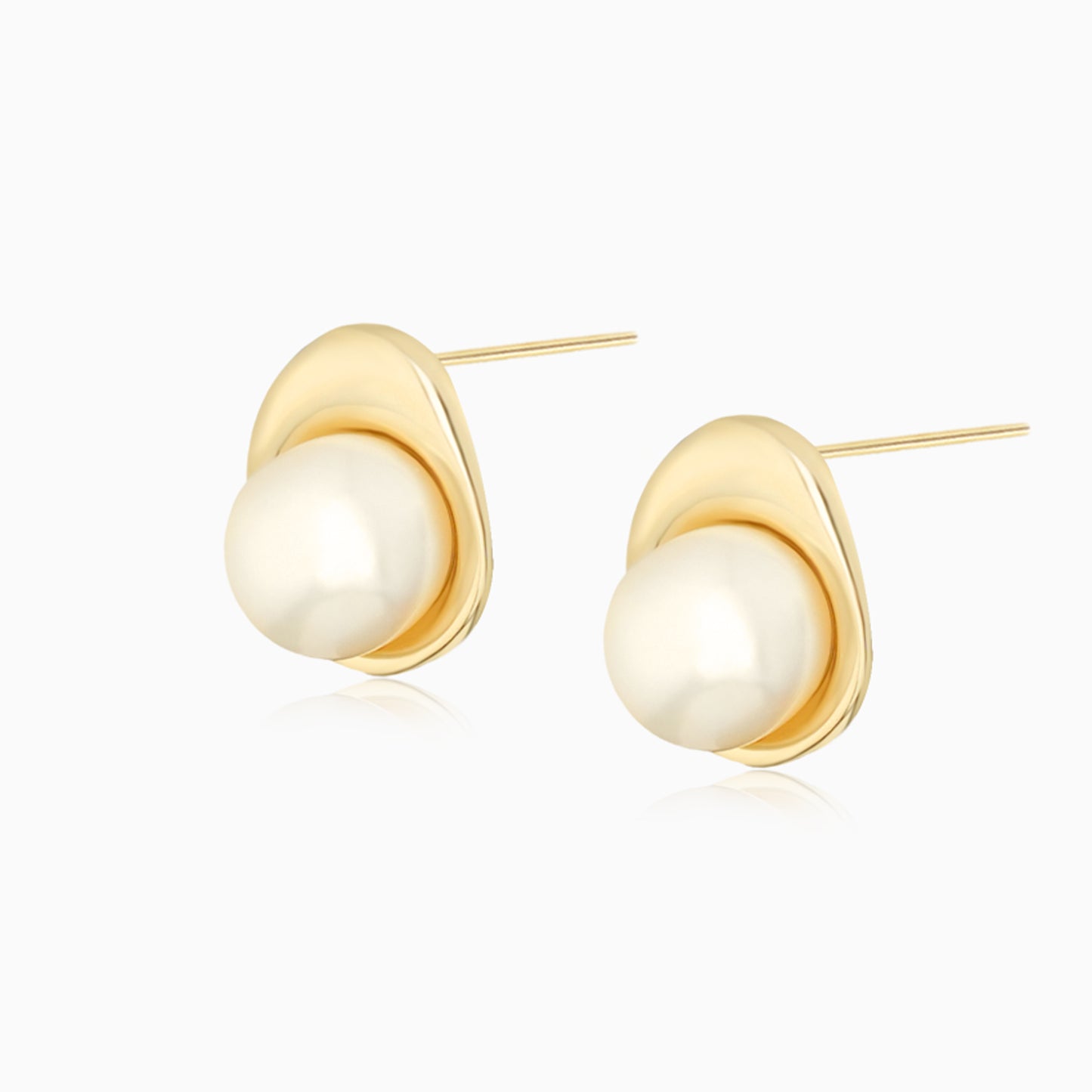 Natural Pearl Golden Plated Earrings