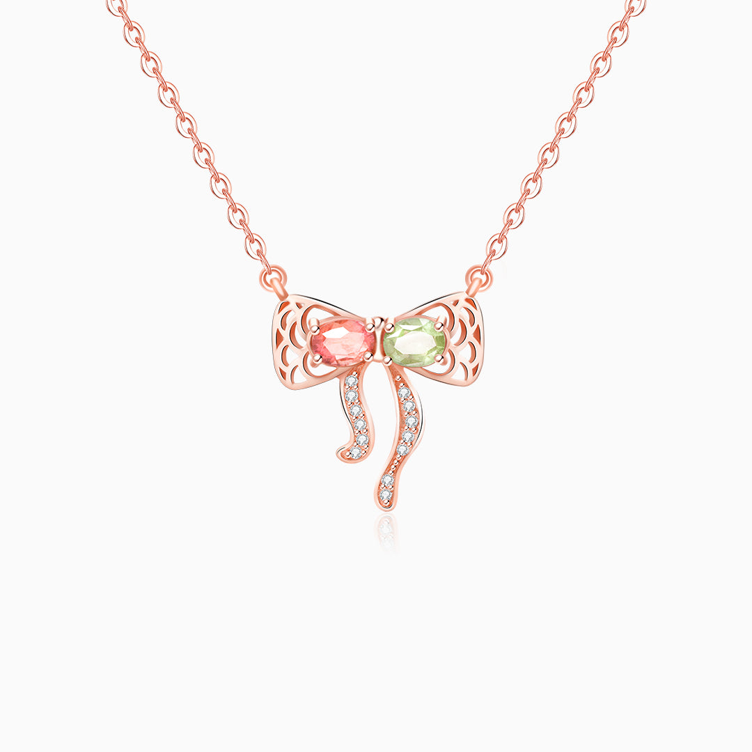 Tourmaline Bow Hugging Pendant