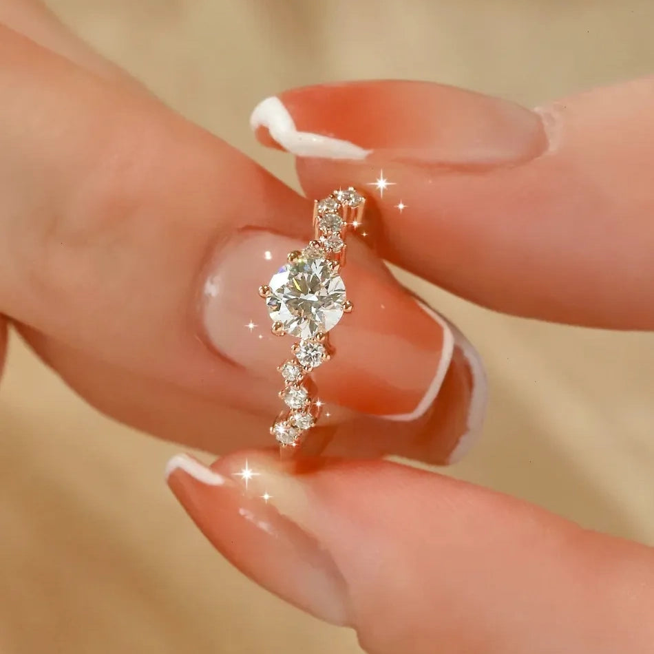 Twisted Shank Moissanite Ring