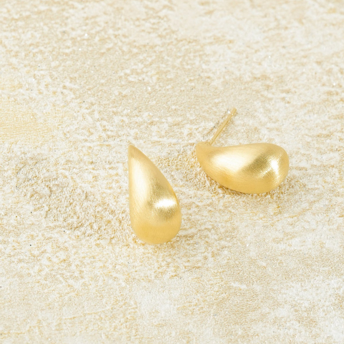Drop Shaped Golden Plated Earrings
