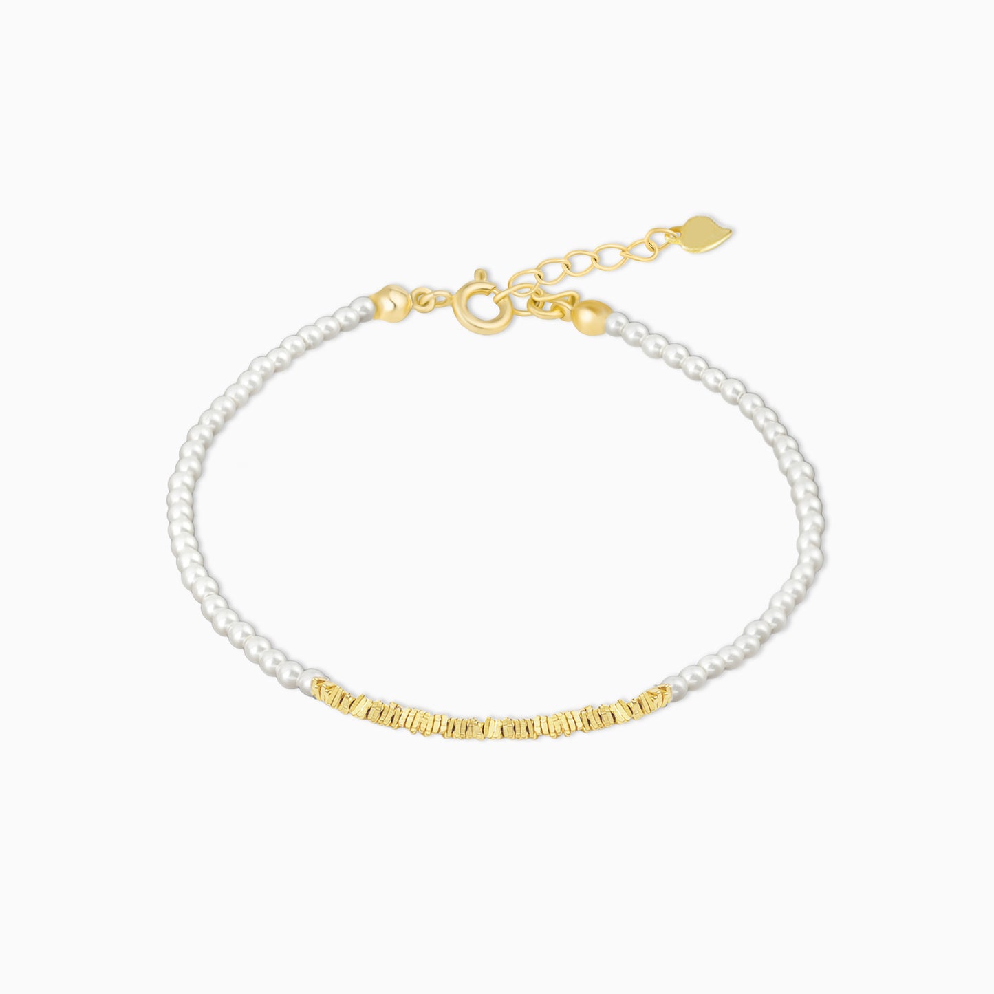 Shimmering Square Accents S925 Pearl Bracelet