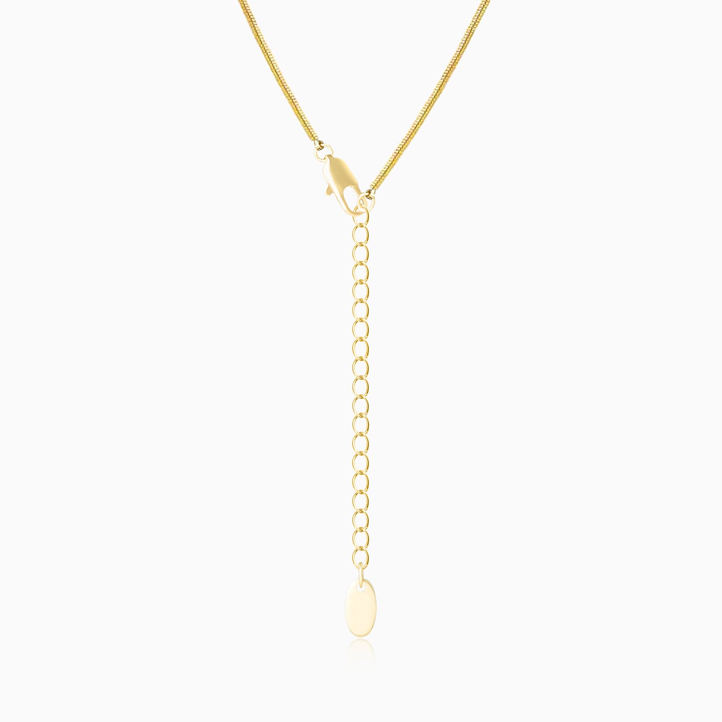 Square Pendant Zirconia Snake-Chain Necklace