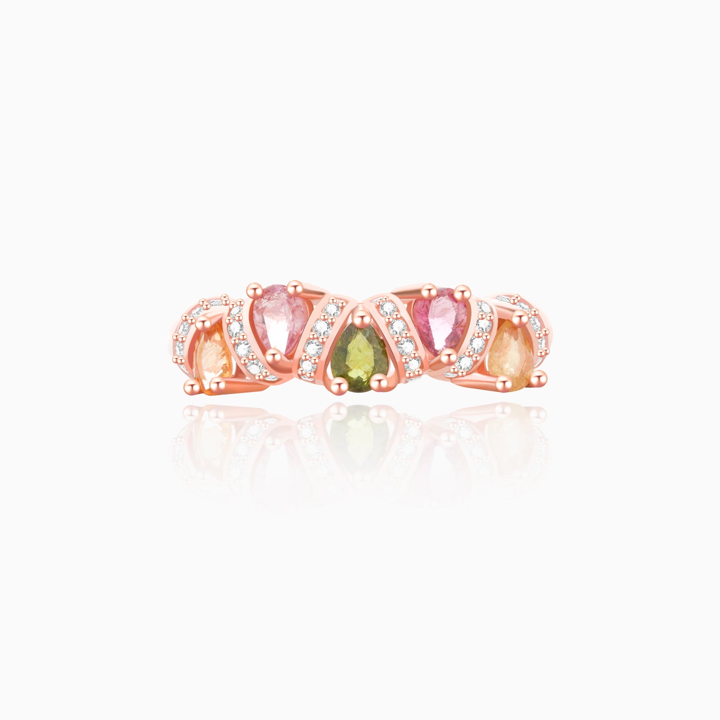 Pear-Shaped Tourmaline Arrangement Ring