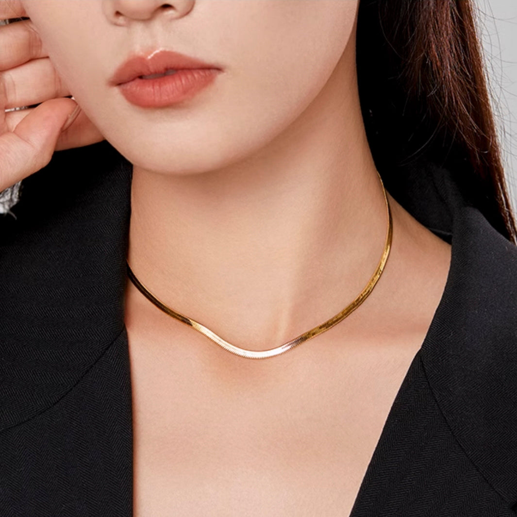 Snake-Chain Gold Plated Necklace