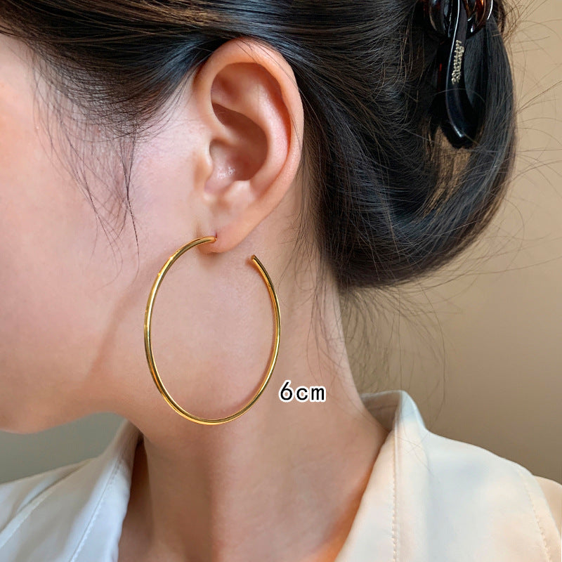 Plain Statement Hoop Earrings