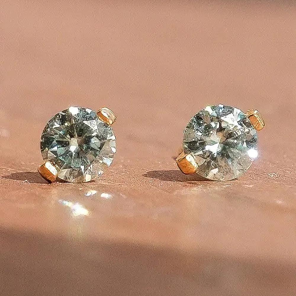 Aqua Green Moissanite Earrings