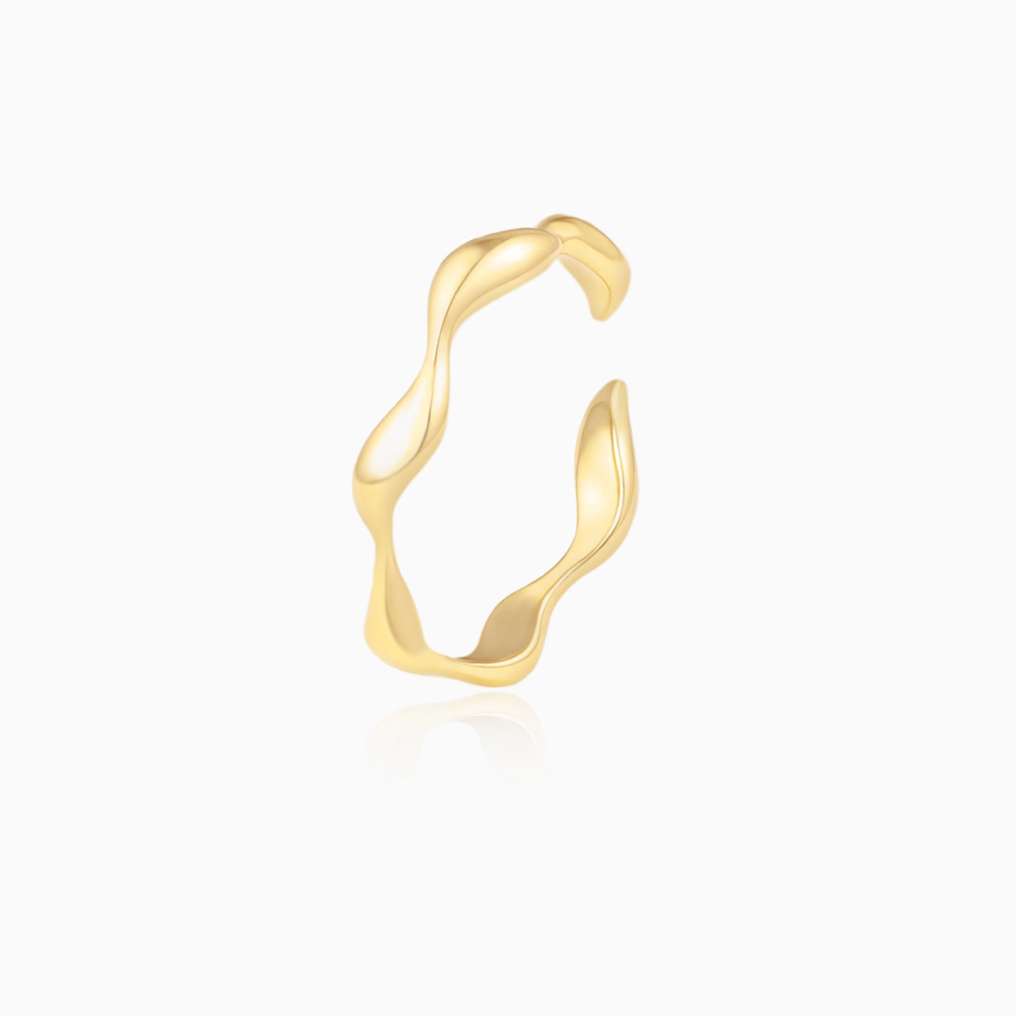 Wavy Gold Plated Open-ended Ring