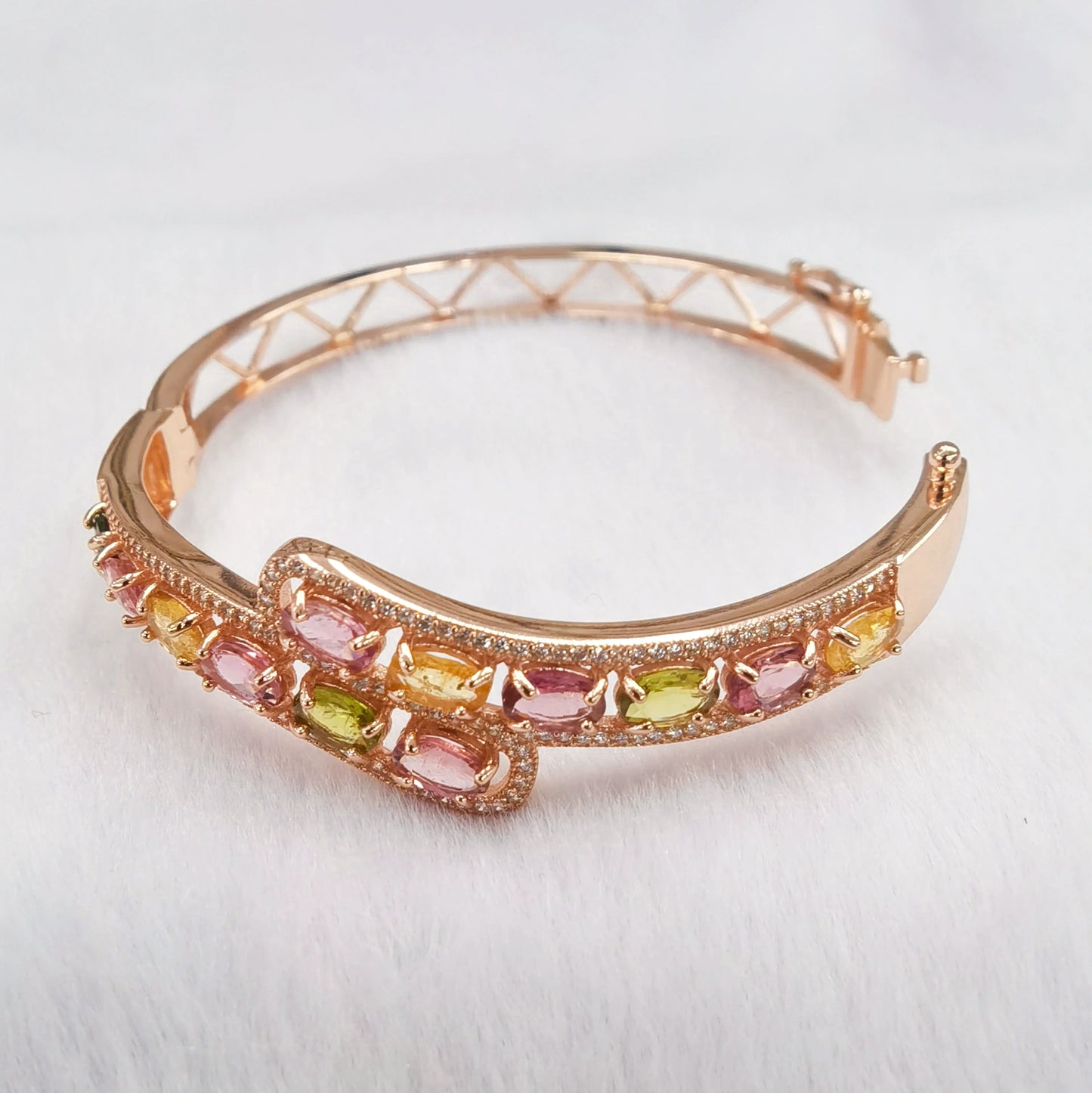 Dual Curve Tourmaline Bangle