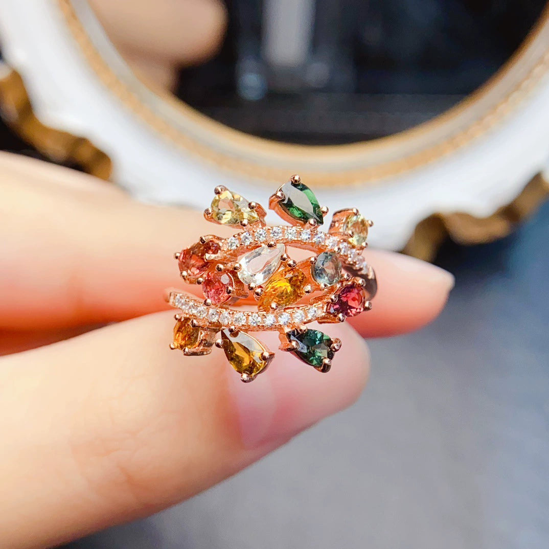 Bloom Spiral Tourmaline Ring