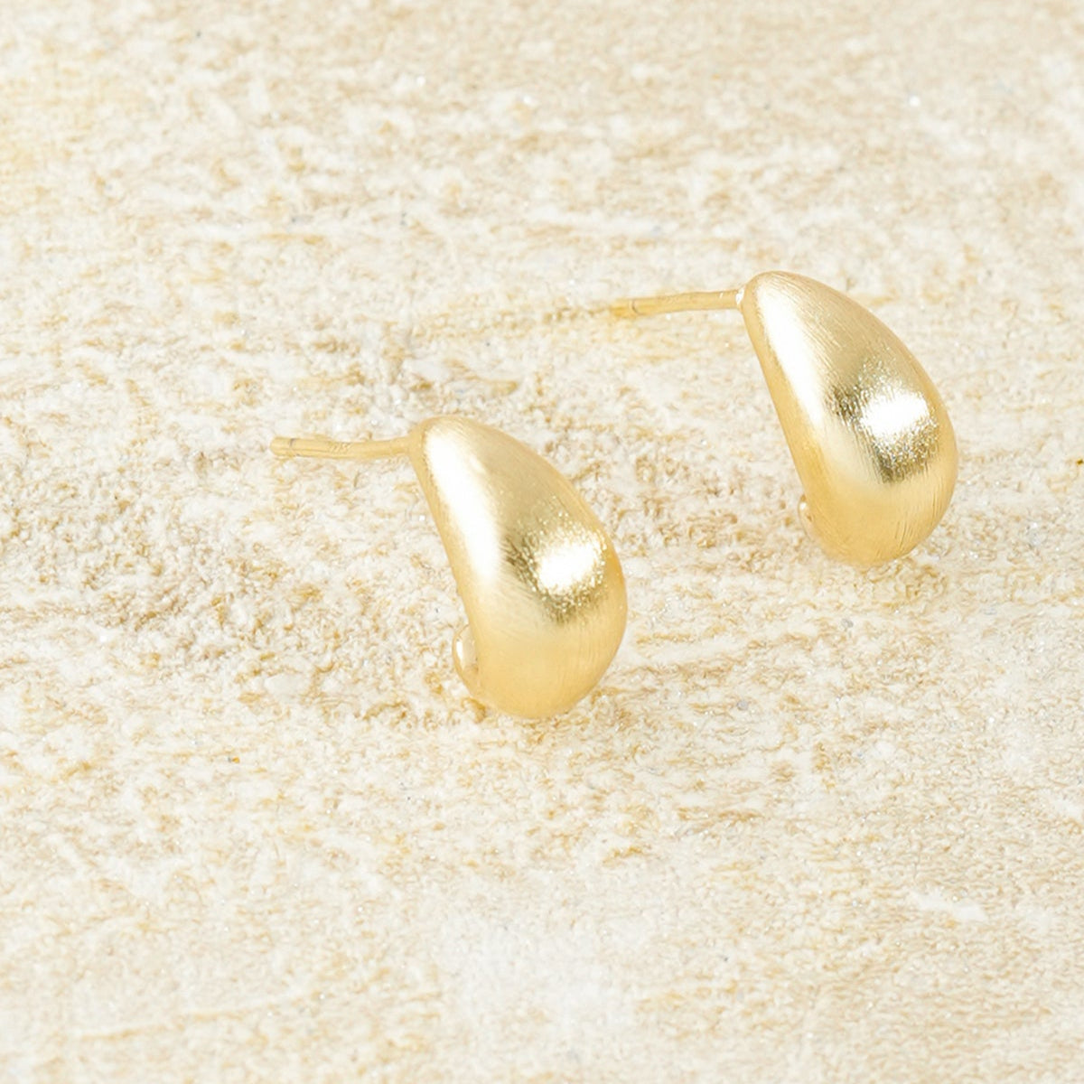 Drop Shaped Golden Plated Hook Earrings