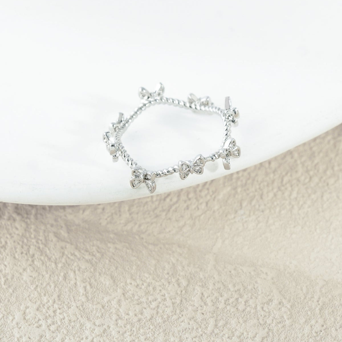 Wavy Butterfly Zirconia Ring