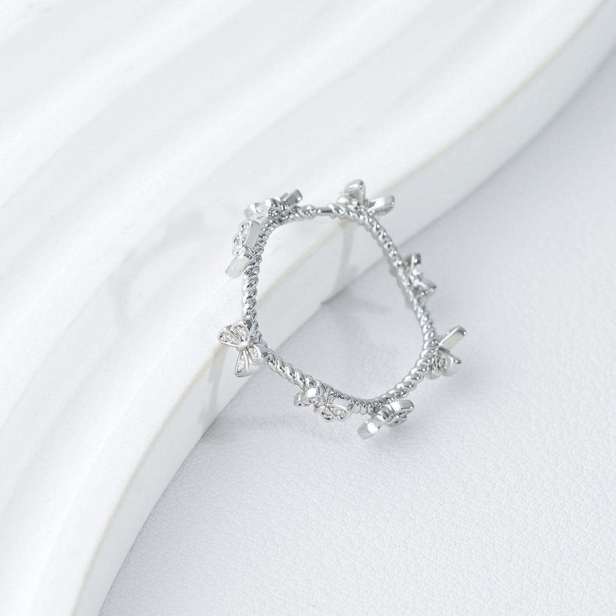 Wavy Butterfly Zirconia Ring