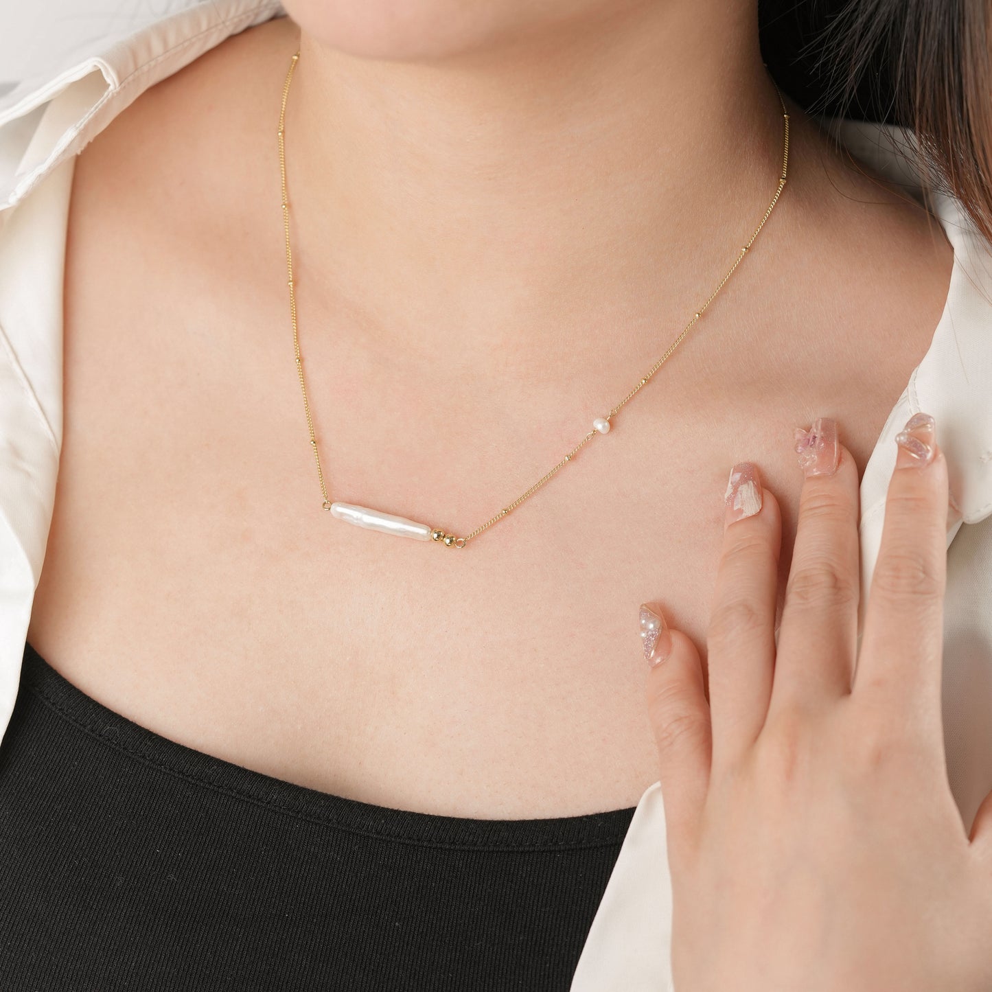 Beads S925 Necklace With Baroque Pearls