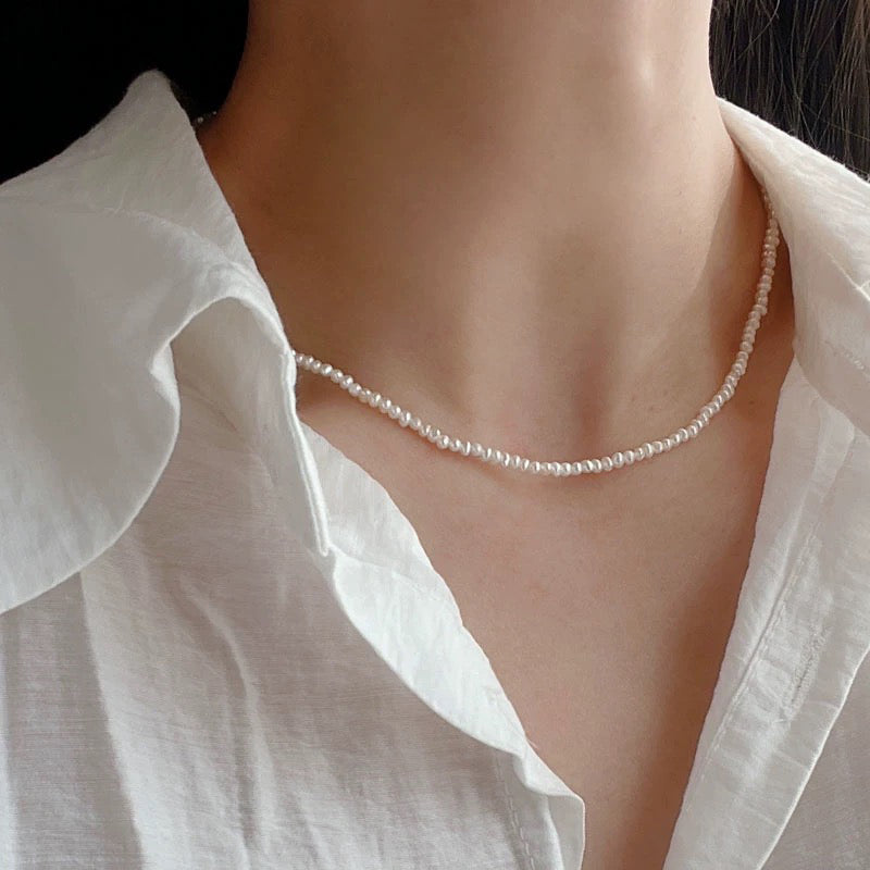 Full Natural Fresh Pearls S925 Necklace