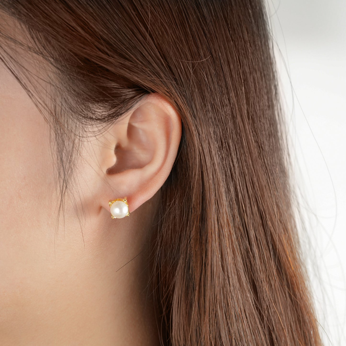 Freshwater Pearl Bull Head Stud Earrings