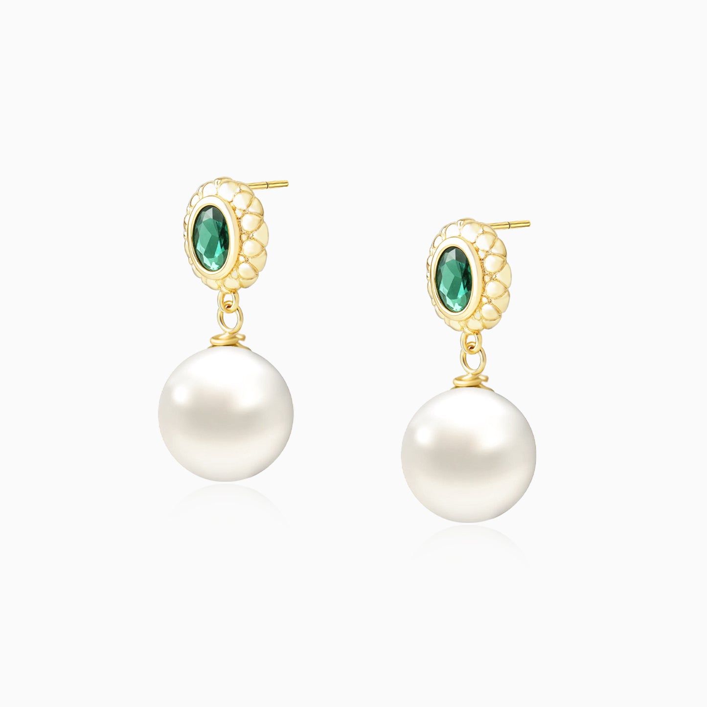 Emerald Natural Pearls Earrings