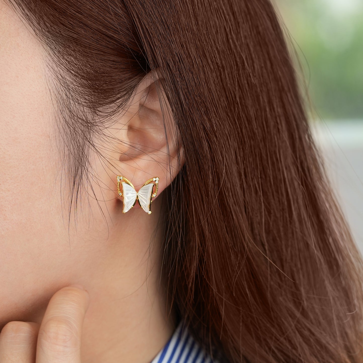 Butterfly Golden-framed Earrings