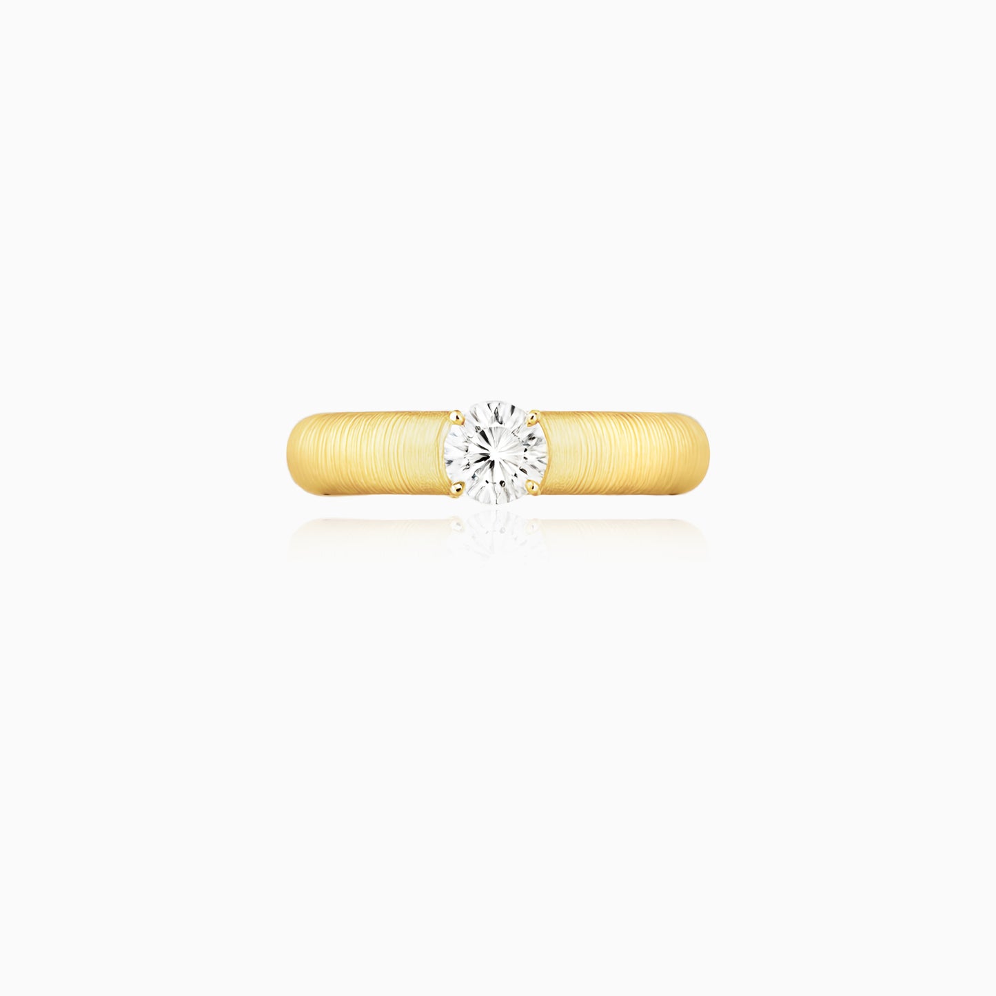 Textural Gold Plated Zirconia Open-ended Ring