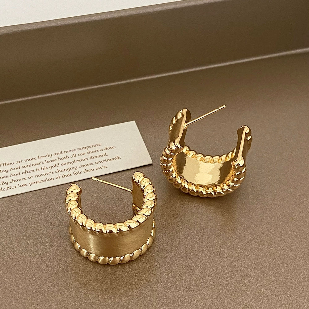 Rope-Trim Bold  Hoops Earrings