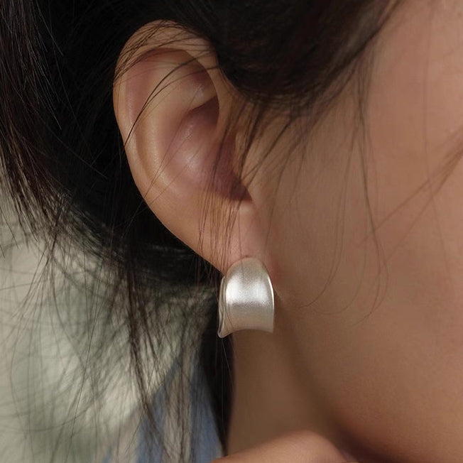 Modern Wave Curve Hoop Earrings