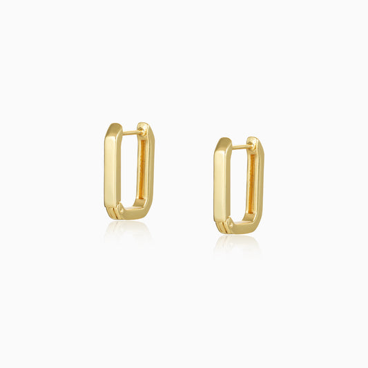Geometric Rectangle Huggie Hoop Earrings
