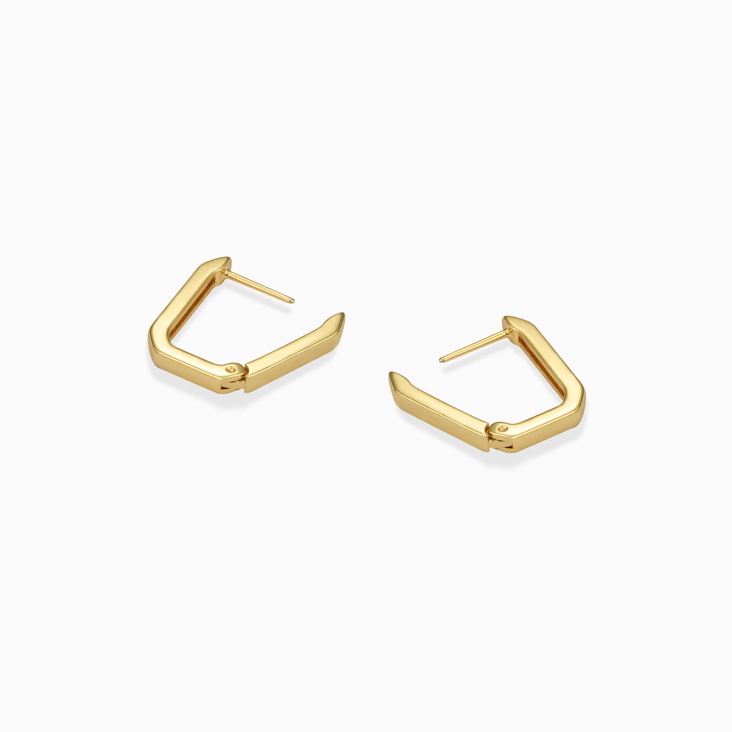 Geometric Rectangle Huggie Hoop Earrings