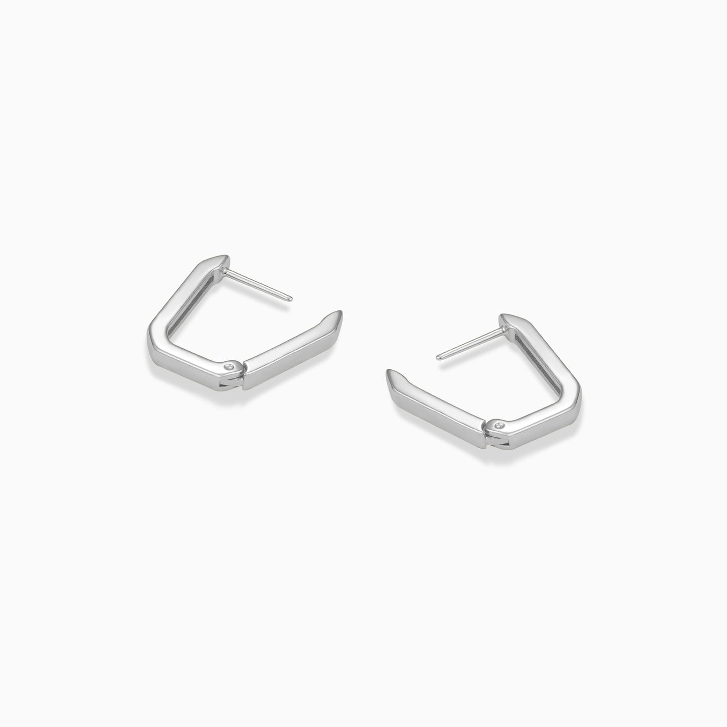 Geometric Rectangle Huggie Hoop Earrings