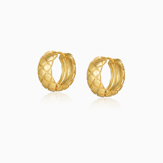 Quilted Round Hoop Earrings