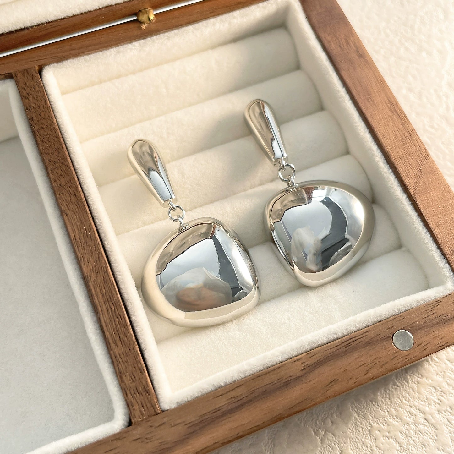Irregular Oval Drop Earrings