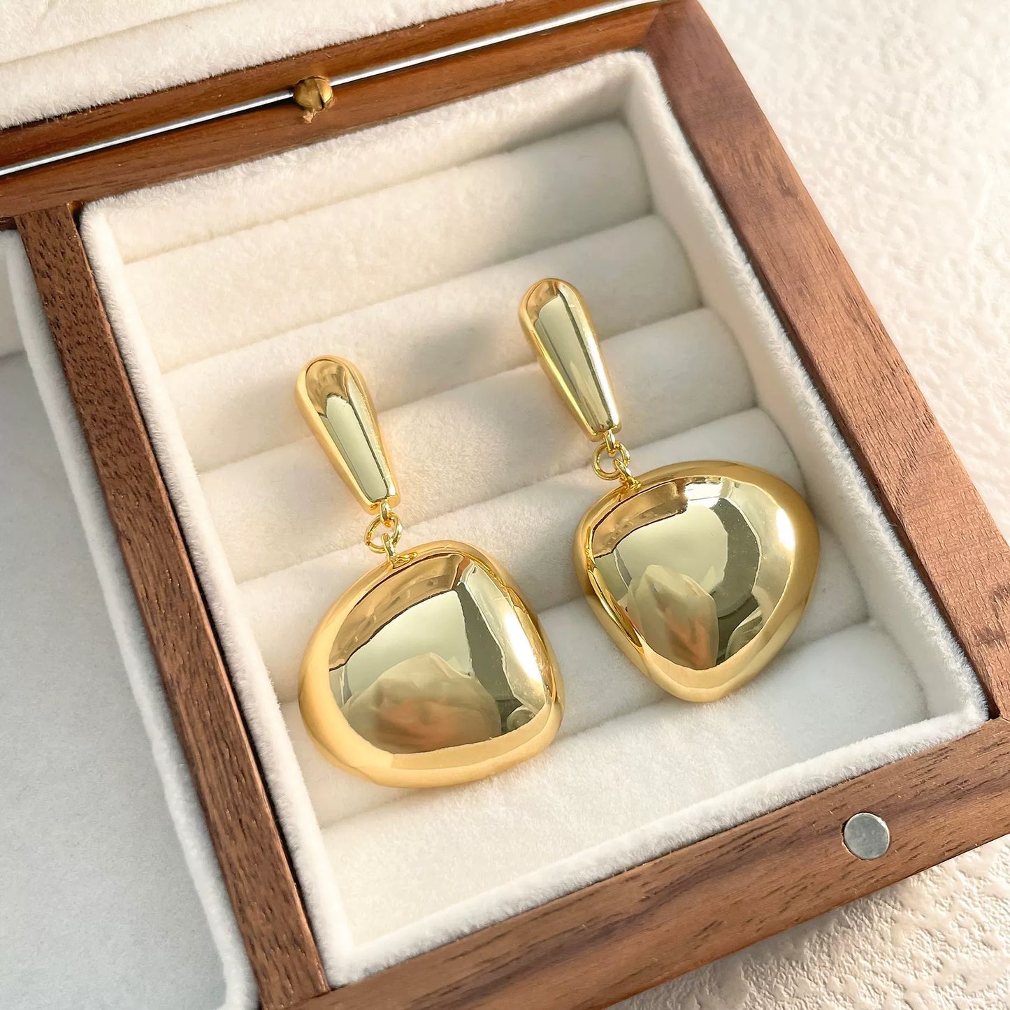 Irregular Oval Drop Earrings