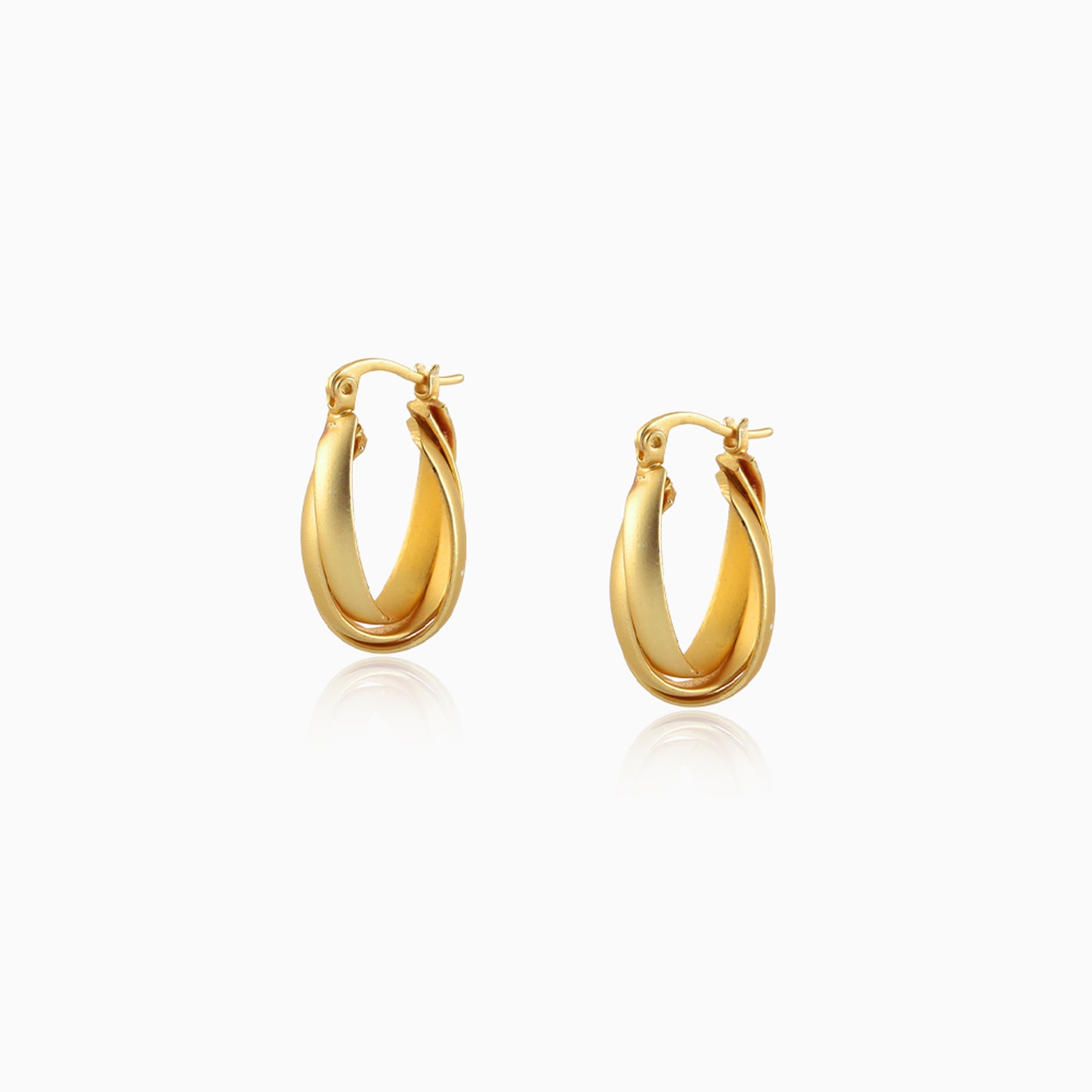 Twist Swirl Dome Hoop Earrings