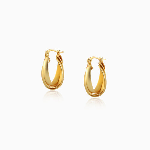 Twist Swirl Dome Hoop Earrings
