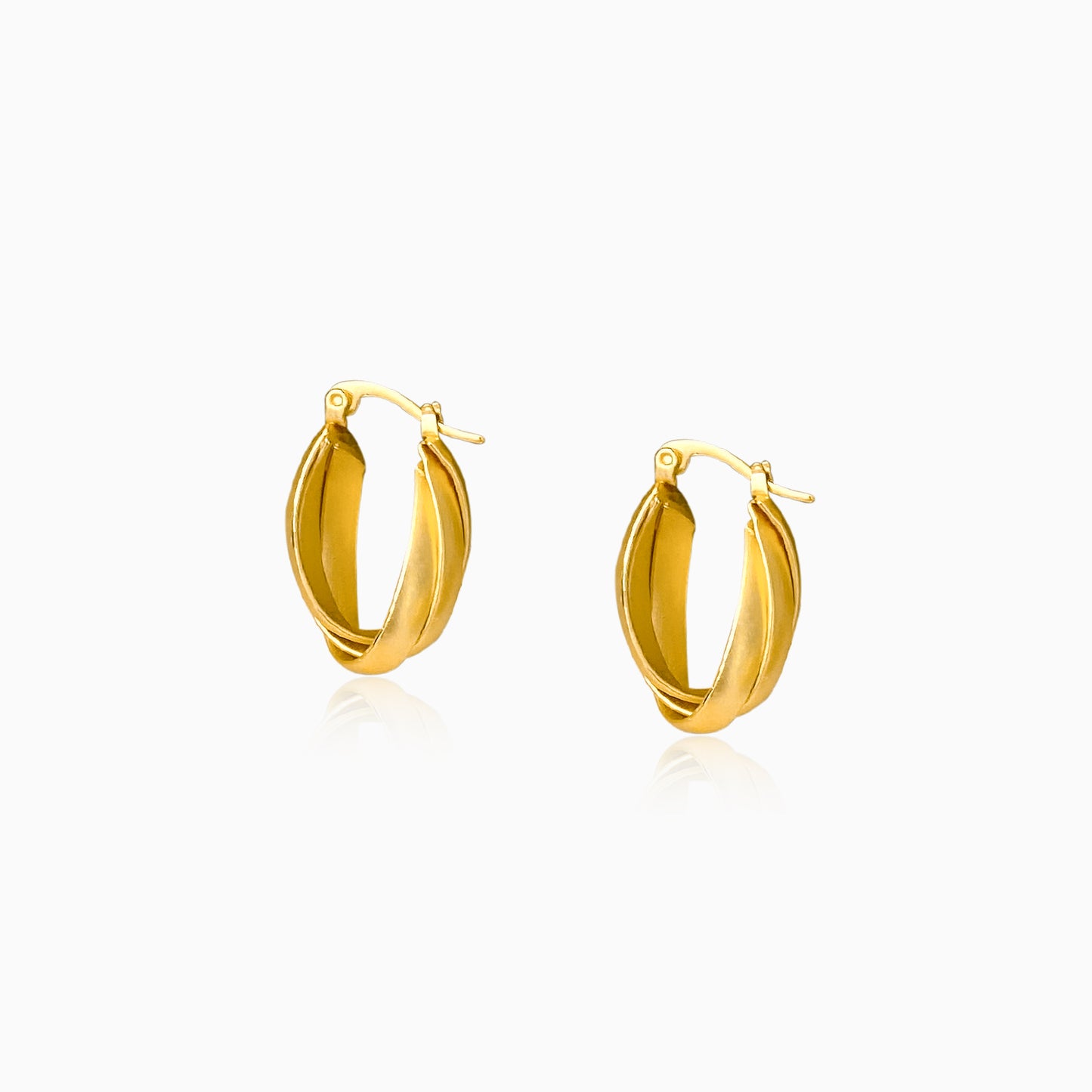Twist Swirl Dome Hoop Earrings