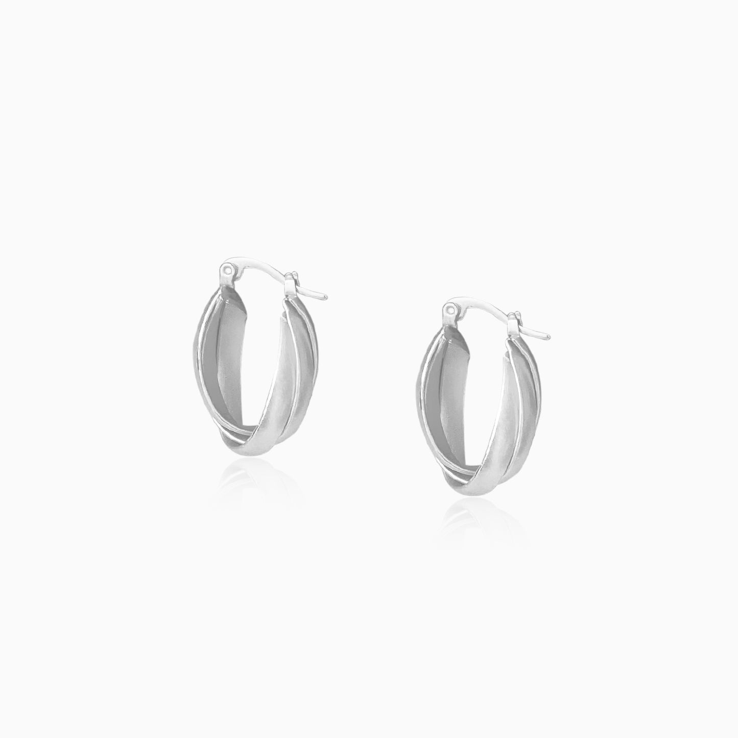 Twist Swirl Dome Hoop Earrings