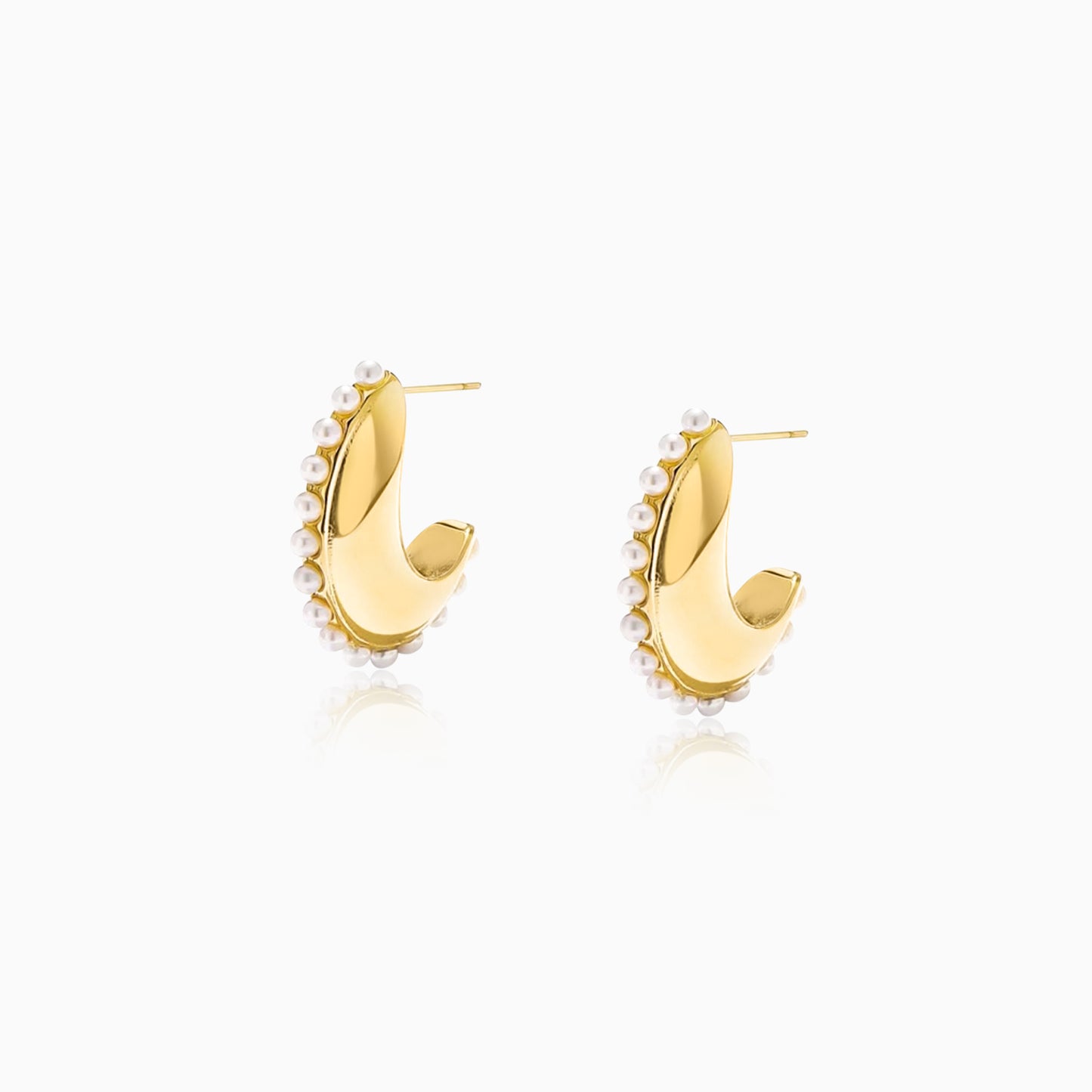 Pearl Crescent Glow Earrings