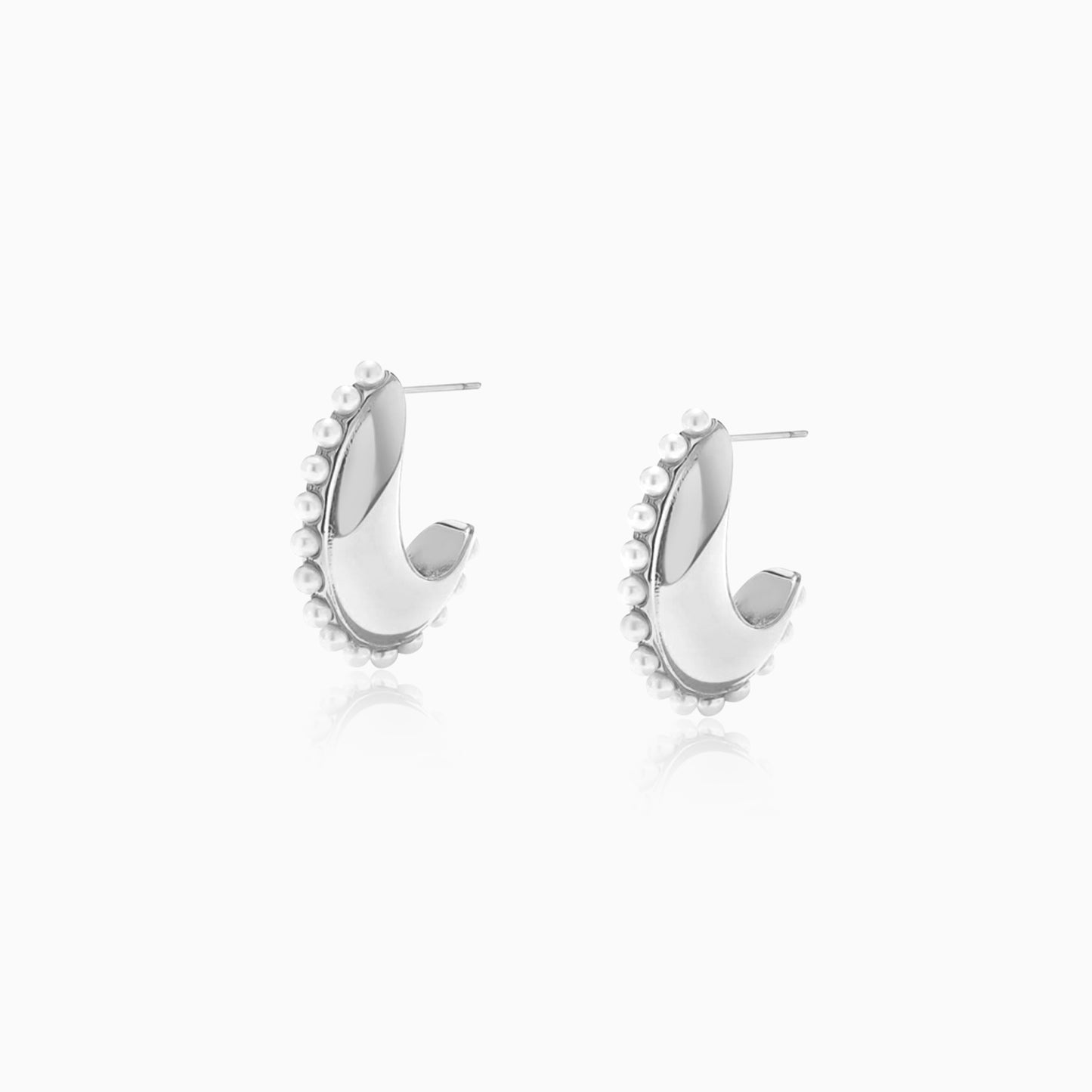 Pearl Crescent Glow Earrings