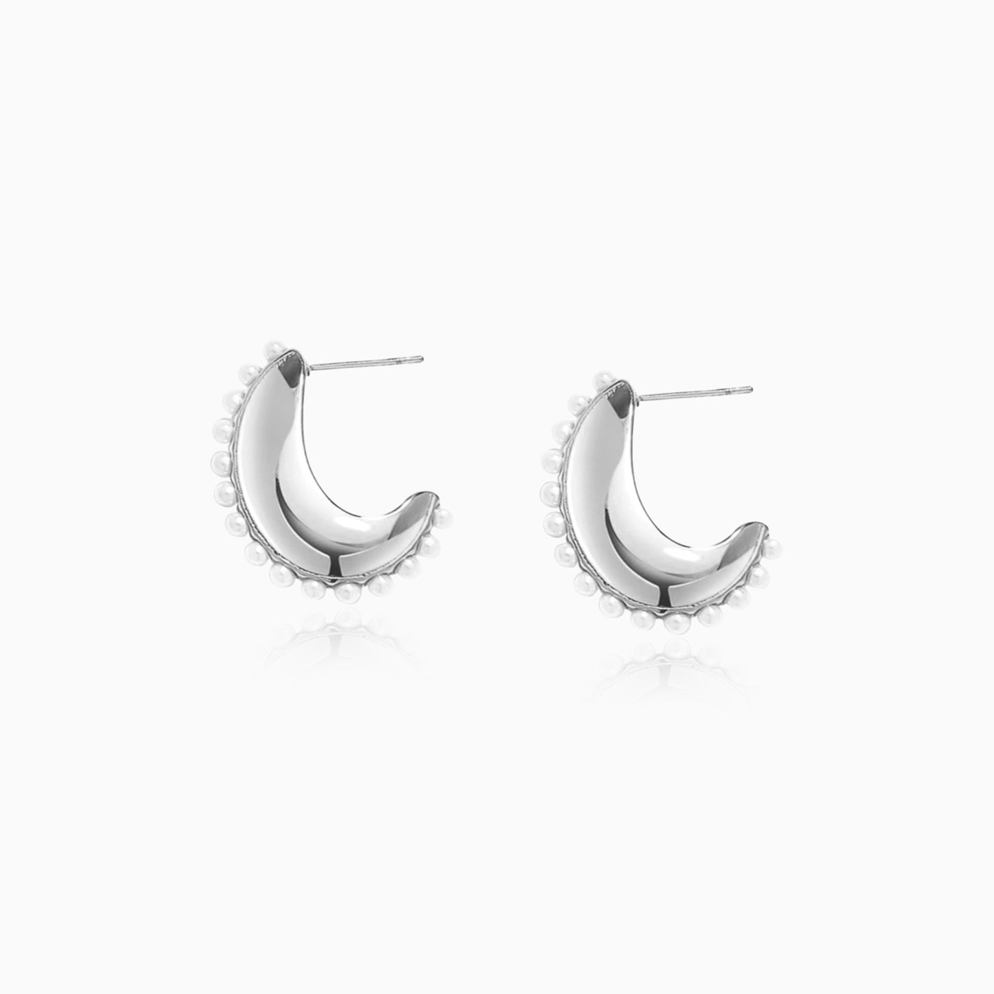 Pearl Crescent Glow Earrings