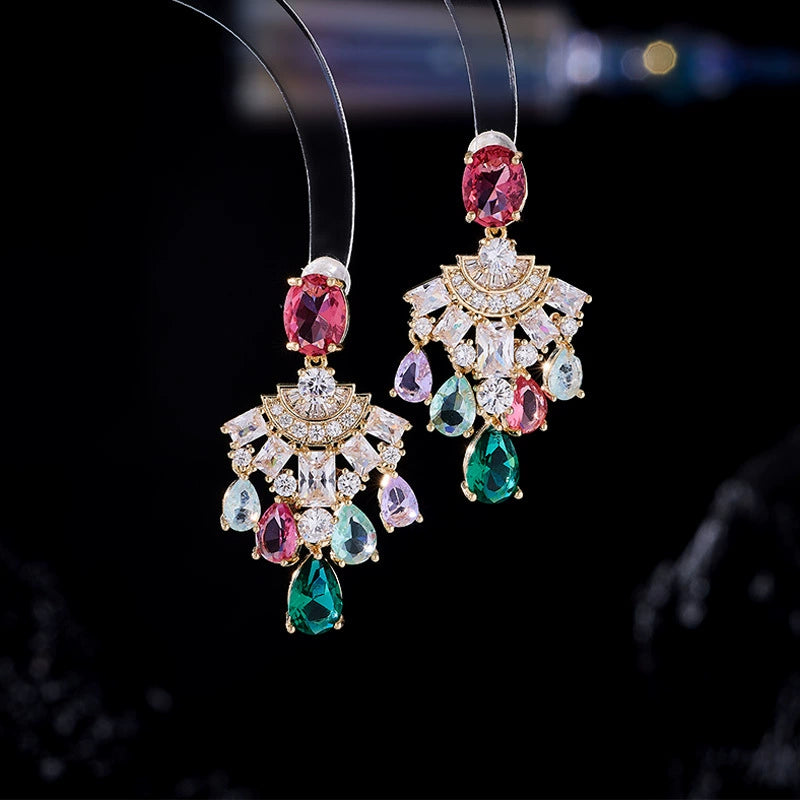 Halo Fan Drop Earrings