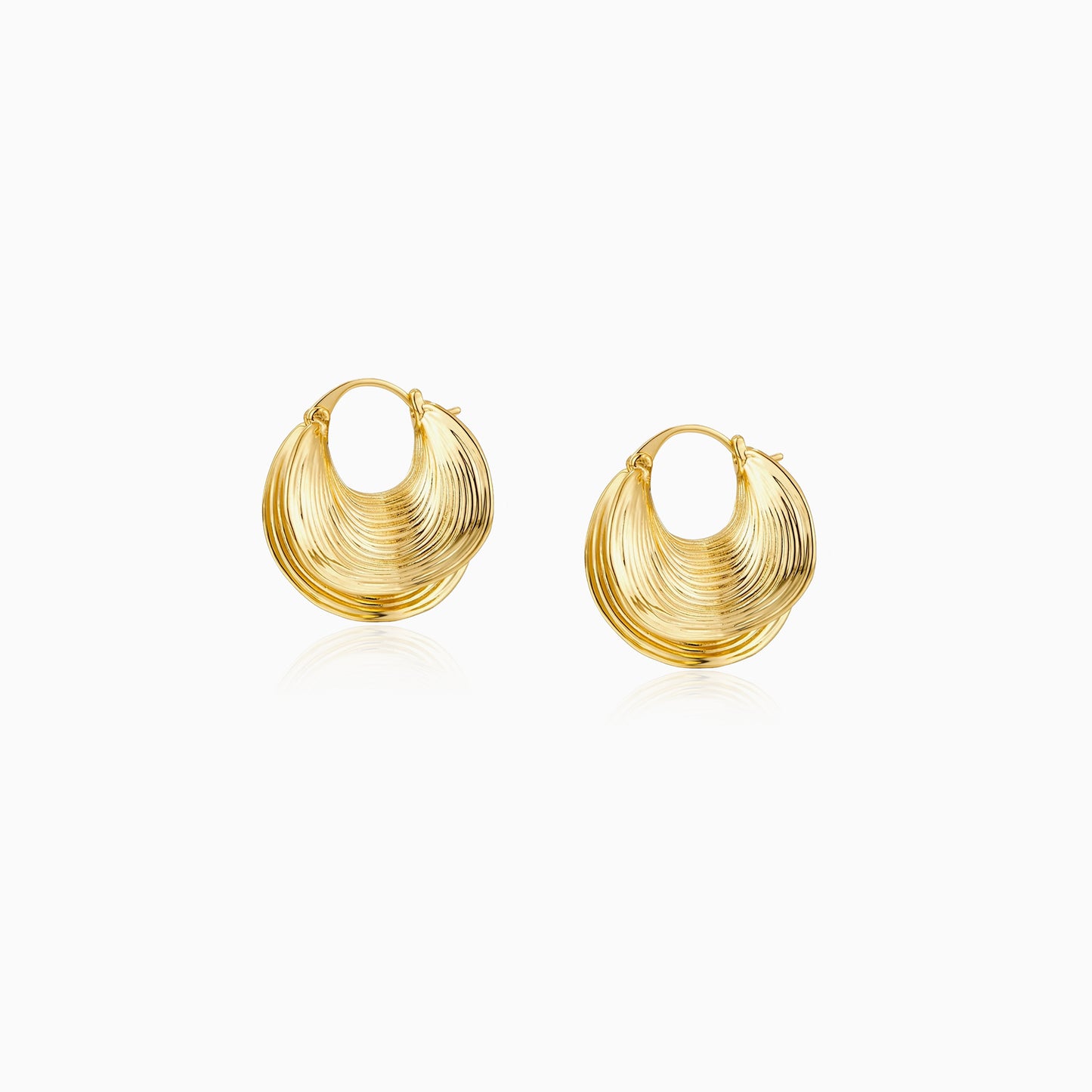 Layered Tetured Hoop Earrings