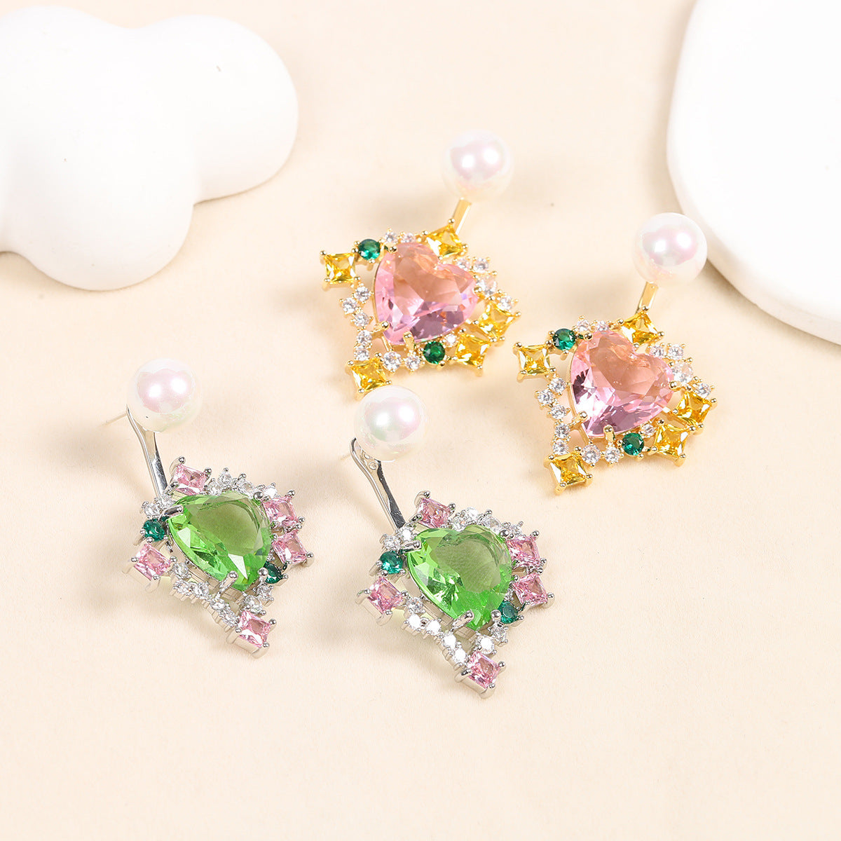 Pearl-Topped Drop Earrings