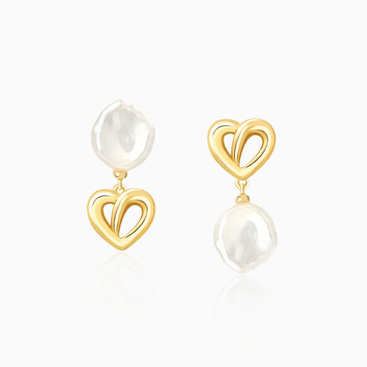Heart & Pearl Mismatch Earrings
