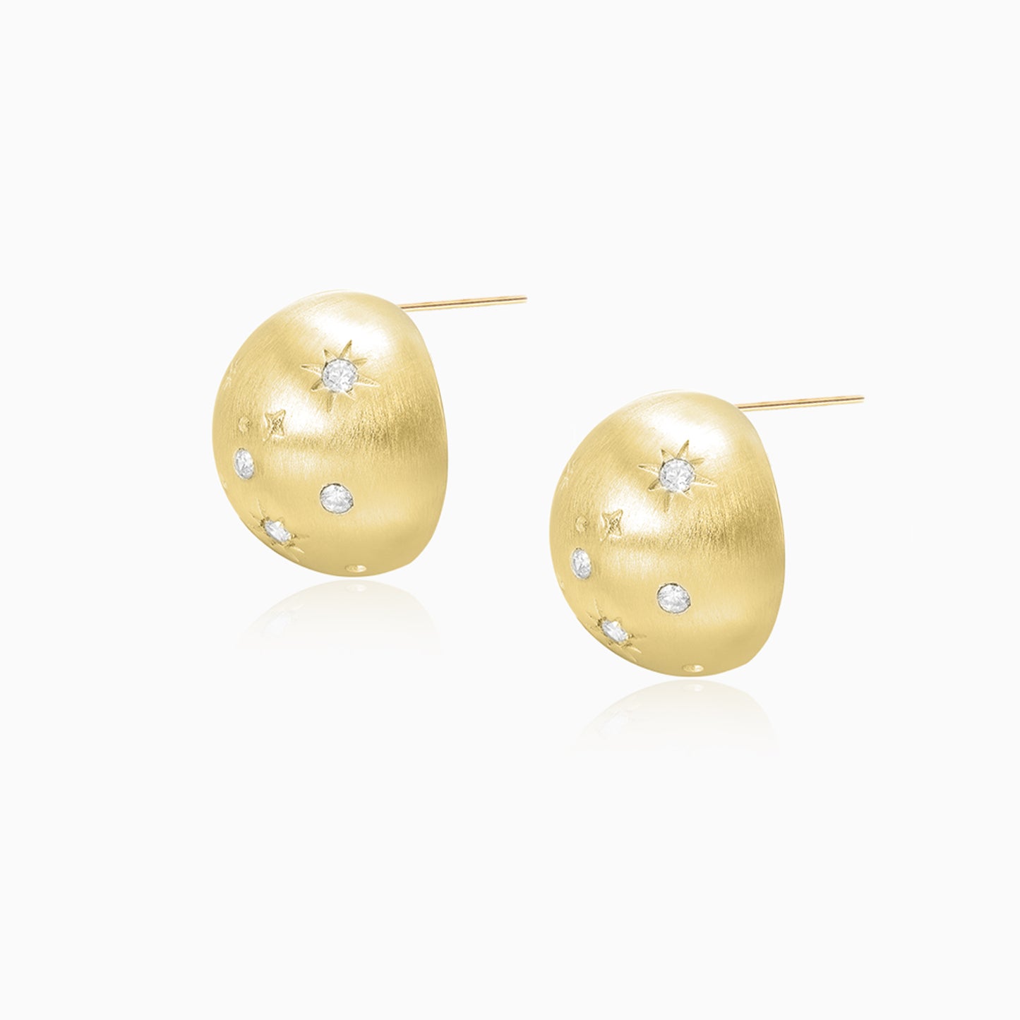 Galaxy Star Zirconia Golden Plated Earrings