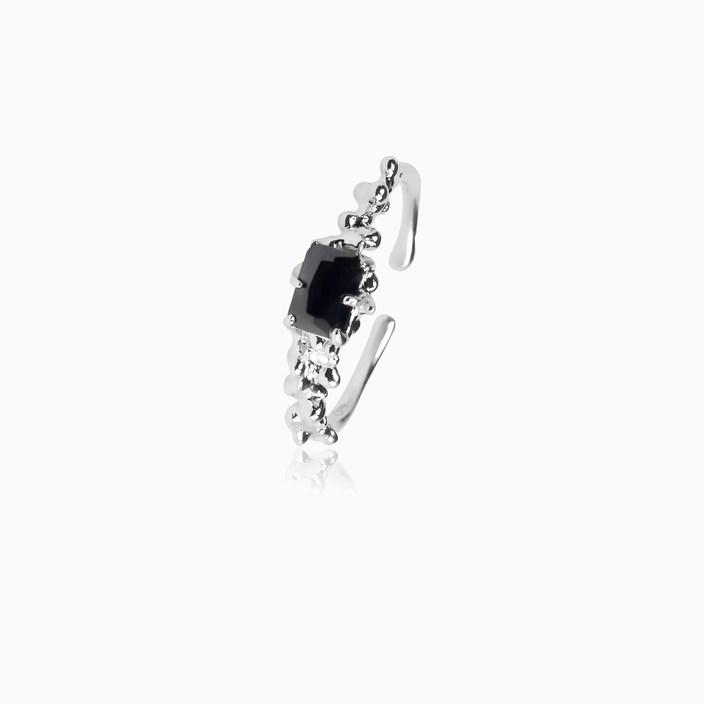 Black Tourmaline Queen Ring