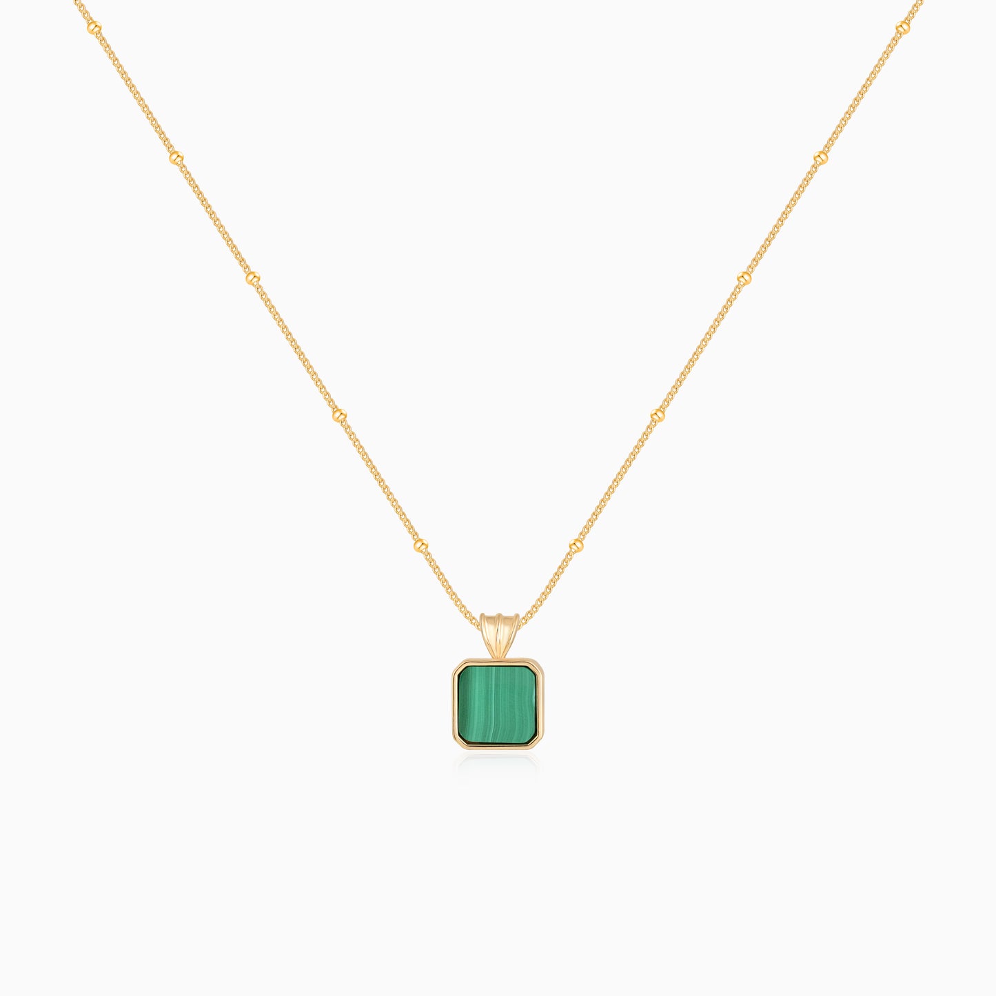 Malachite S925 Gold Plated Necklace