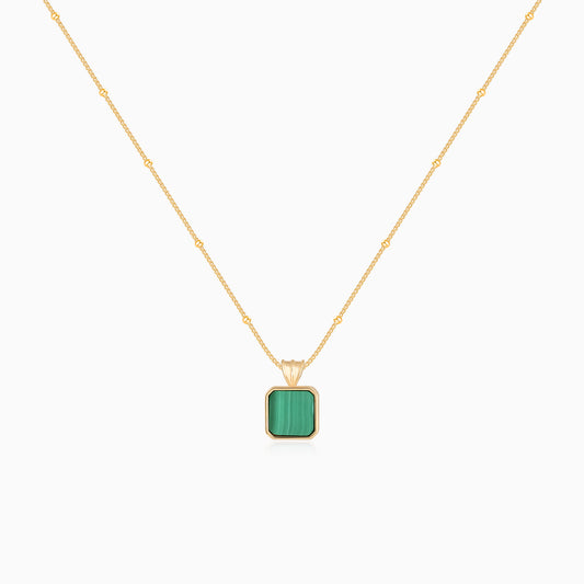 Malachite S925 Gold Plated Necklace