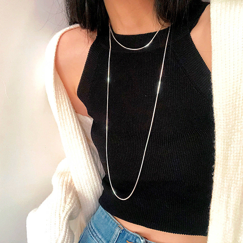 Sleek Snake Chain Necklace-9mm