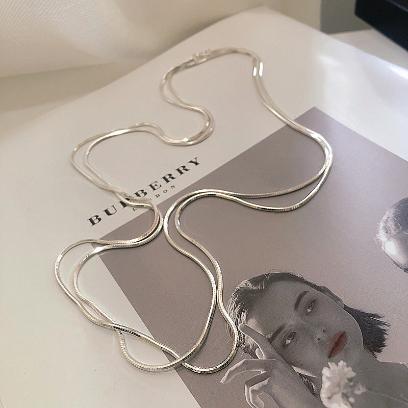 Sleek Snake Chain Necklace-9mm