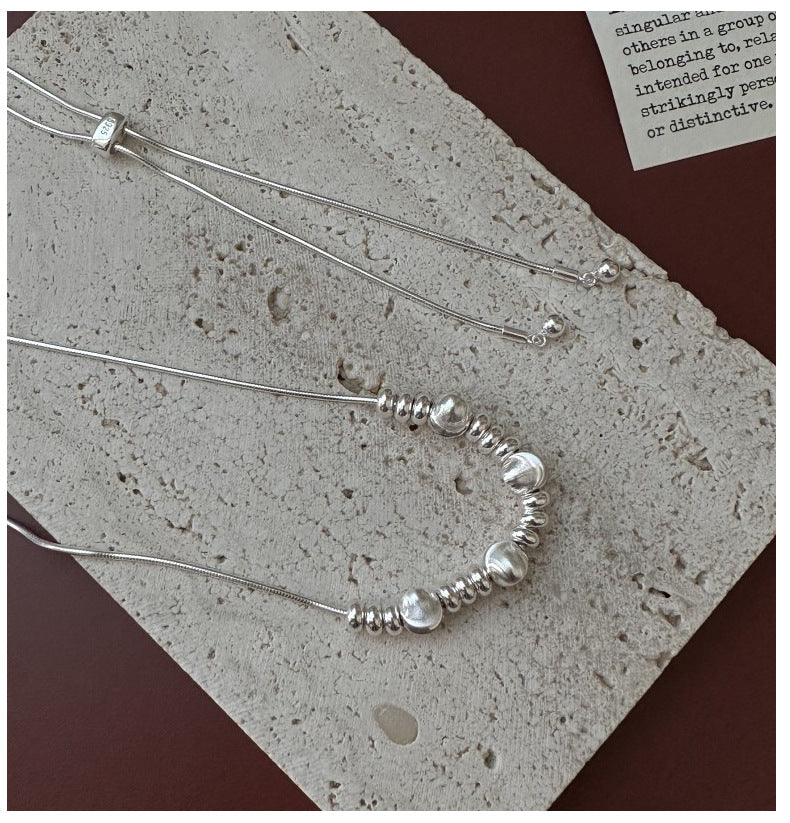 Textured Bead Snake Chain Necklace
