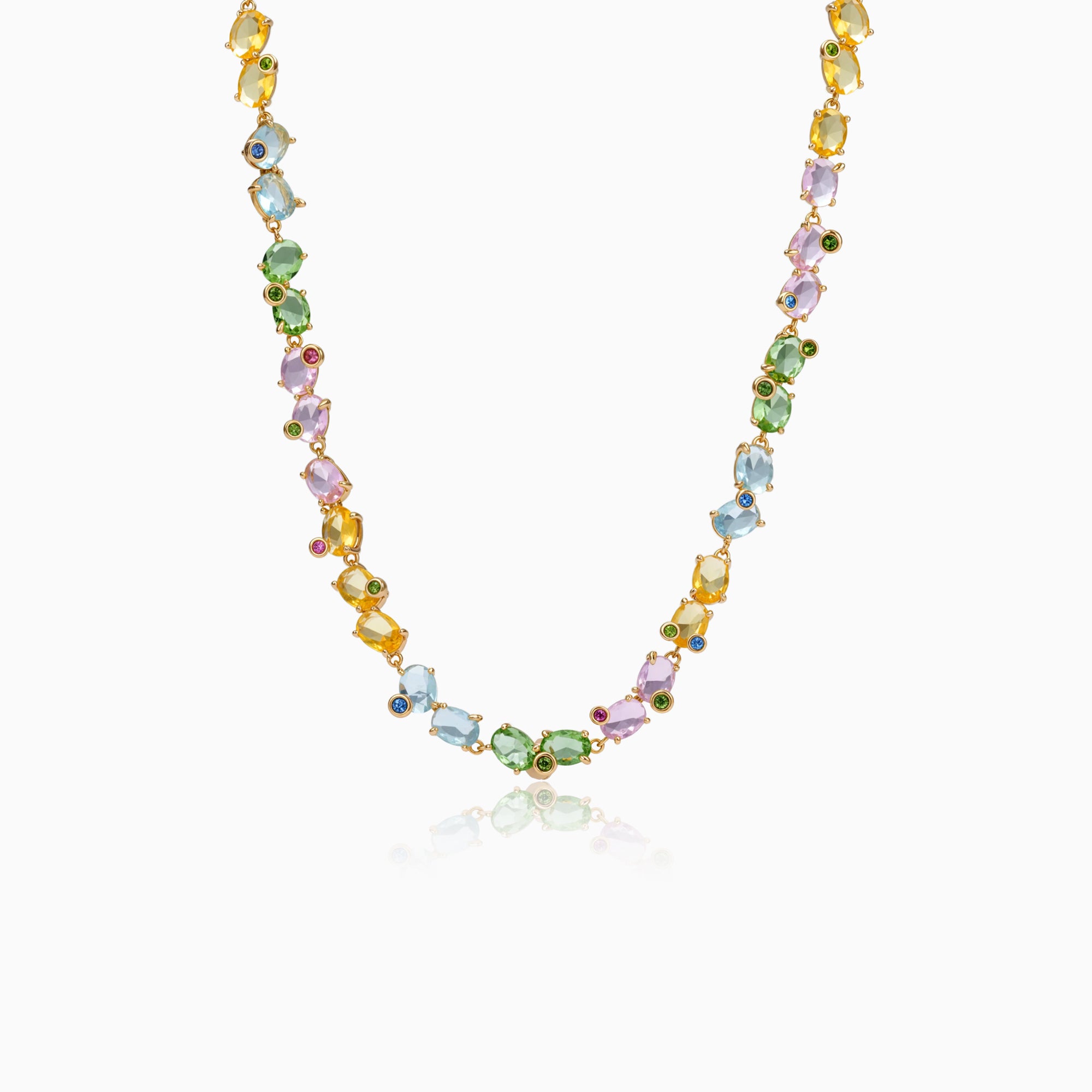 Multi-Gem Cascade Flow Necklace – LAMILUXE