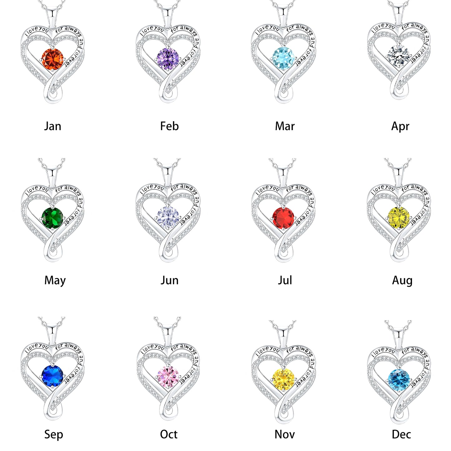 Timeless Love Heart Necklace-Red